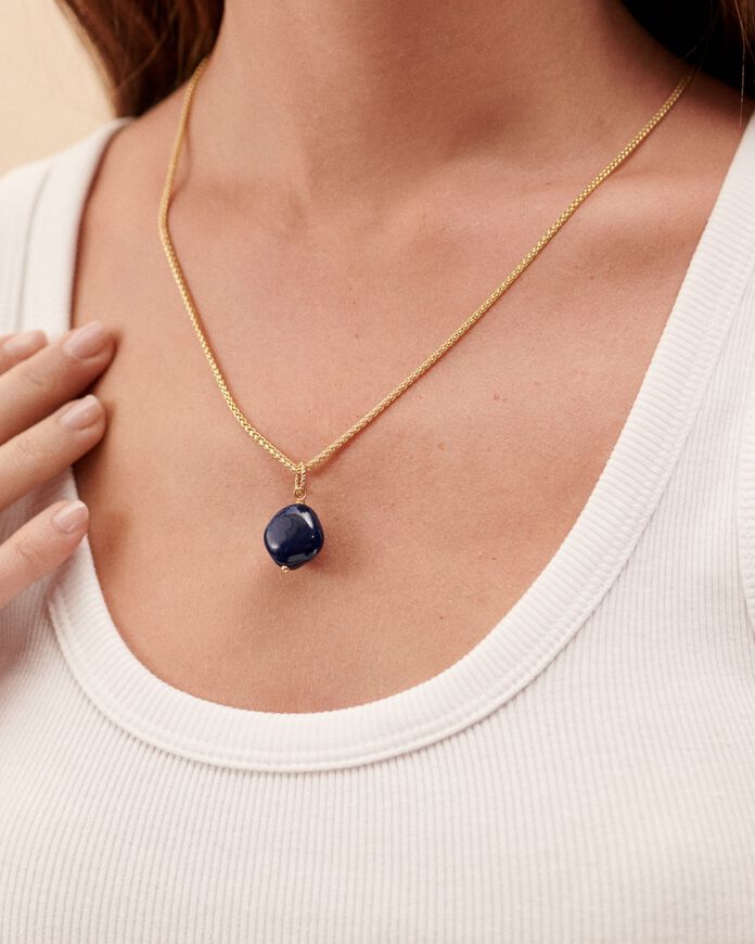 Pendant TORSADES - Blue / Gold - All jewellery  | Agatha