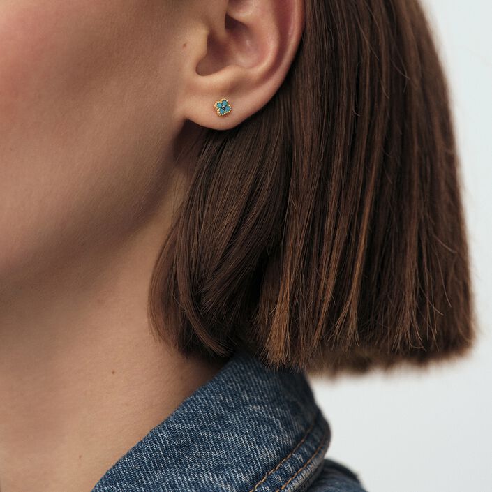 Stud earrings BELOVED - Turquoise / Gold - All earings  | Agatha