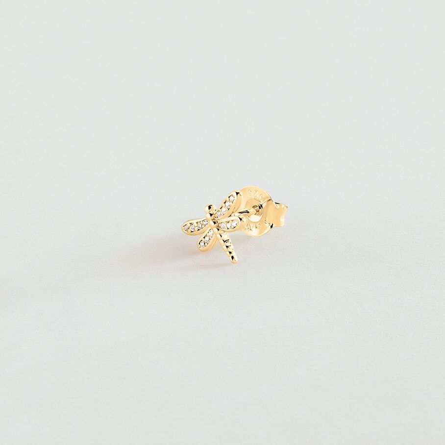 Piercing stud LIBELULA - Crystal / Gold - All jewellery  | Agatha