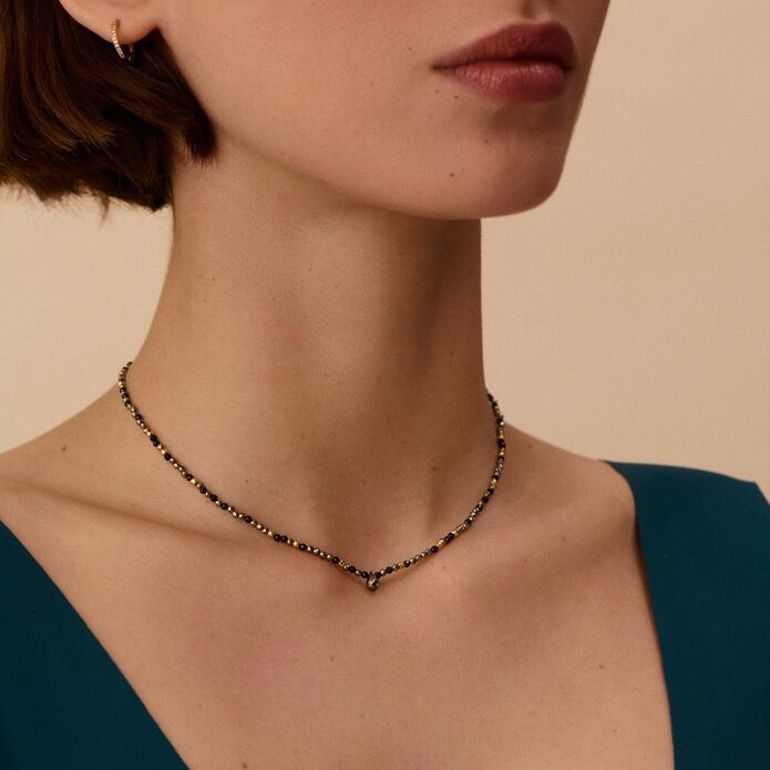 Choker necklace DIAMONDS - Gun - All jewellery  | Agatha
