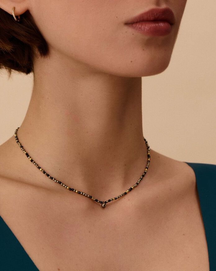 Choker necklace DIAMONDS - Gun - All jewellery  | Agatha