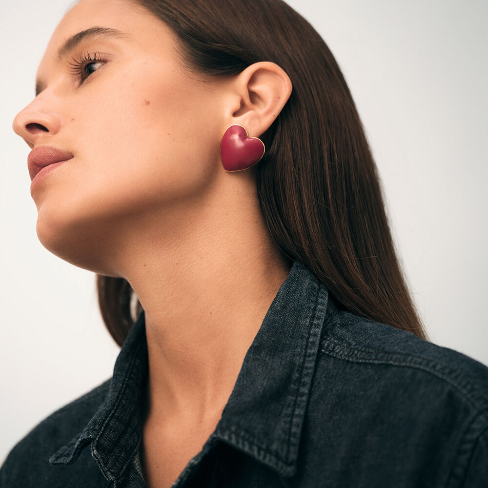 Long earrings DESIREE - Red / Gold - Earrings  | Agatha