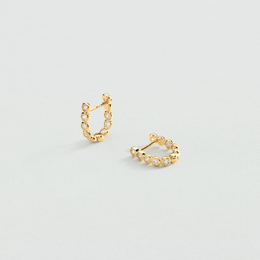 Hoops OD&Eacute;ON - Crystal / Golden - Earrings  | Agatha