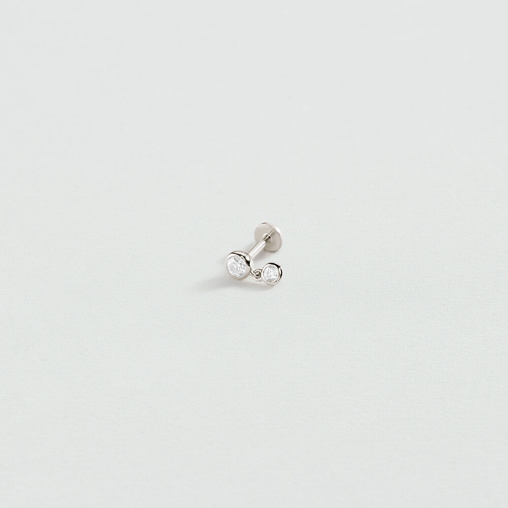 Piercing stud MIX & MATCH - Crystal / Silver - Genuine silver  | Agatha