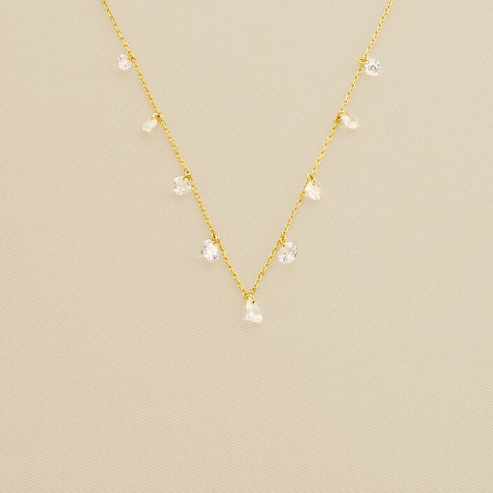 Choker necklace PETILLE - Crystal / Golden - All jewellery  | Agatha