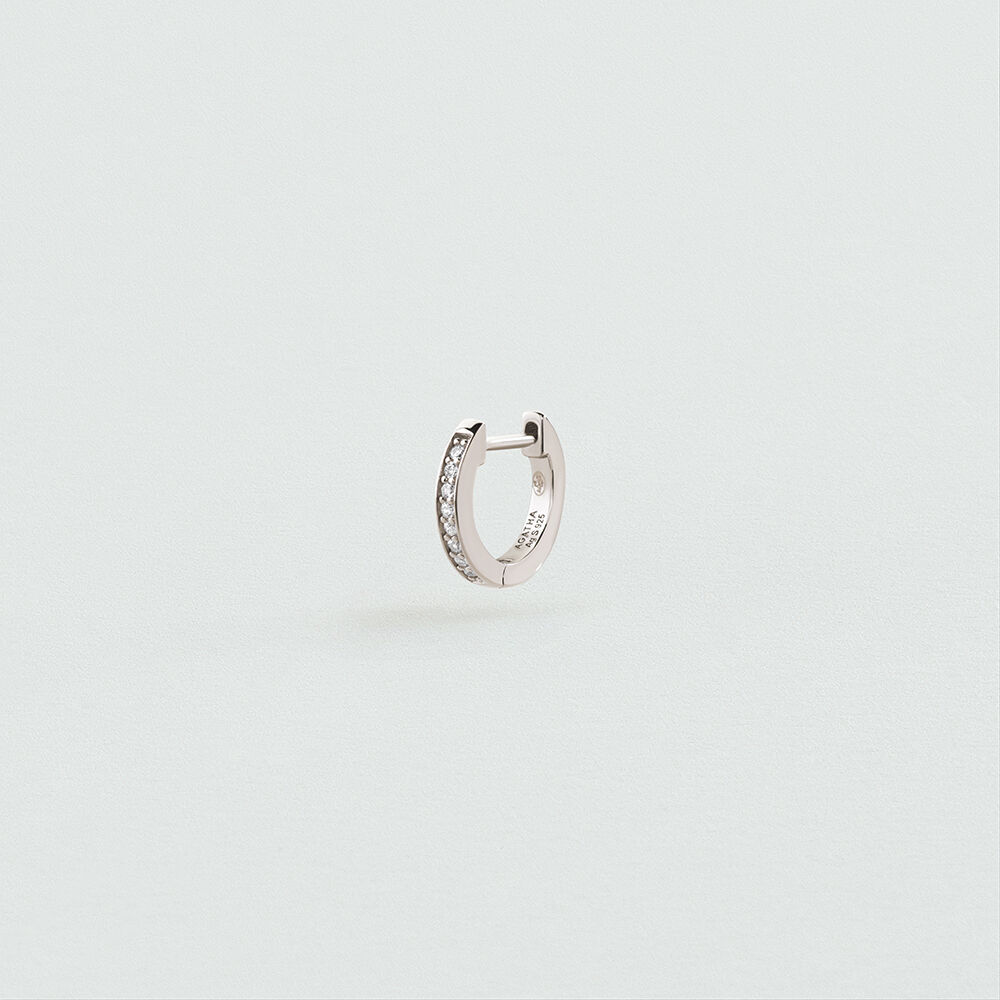 Single hoop earring MIX & MATCH - Crystal / Silver - Genuine silver  | Agatha