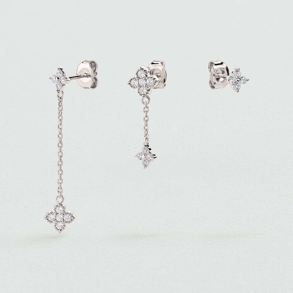 Earring set BELOVED MIX & MATCH - Crystal / Silver - Genuine silver  | Agatha