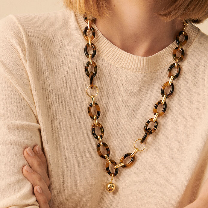 Mid-length necklace BOUCLE - Scale / Golden - All jewellery  | Agatha