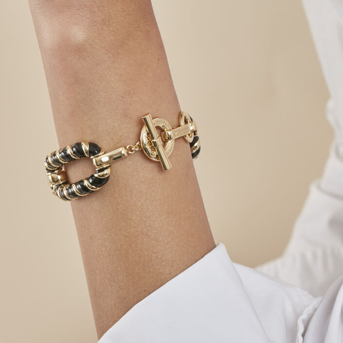 Link bracelet SESHA - Black / Gold - All bracelets  | Agatha