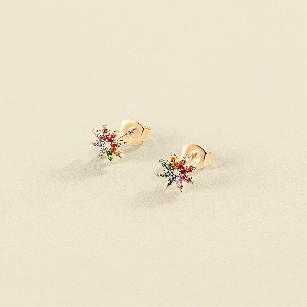 Stud earrings SPACE AGE - Multicolor / Gold - All jewellery  | Agatha