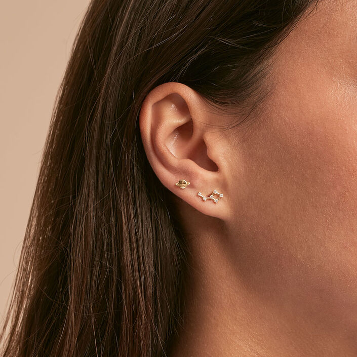 Piercing stud SATURN - Golden - All jewellery  | Agatha