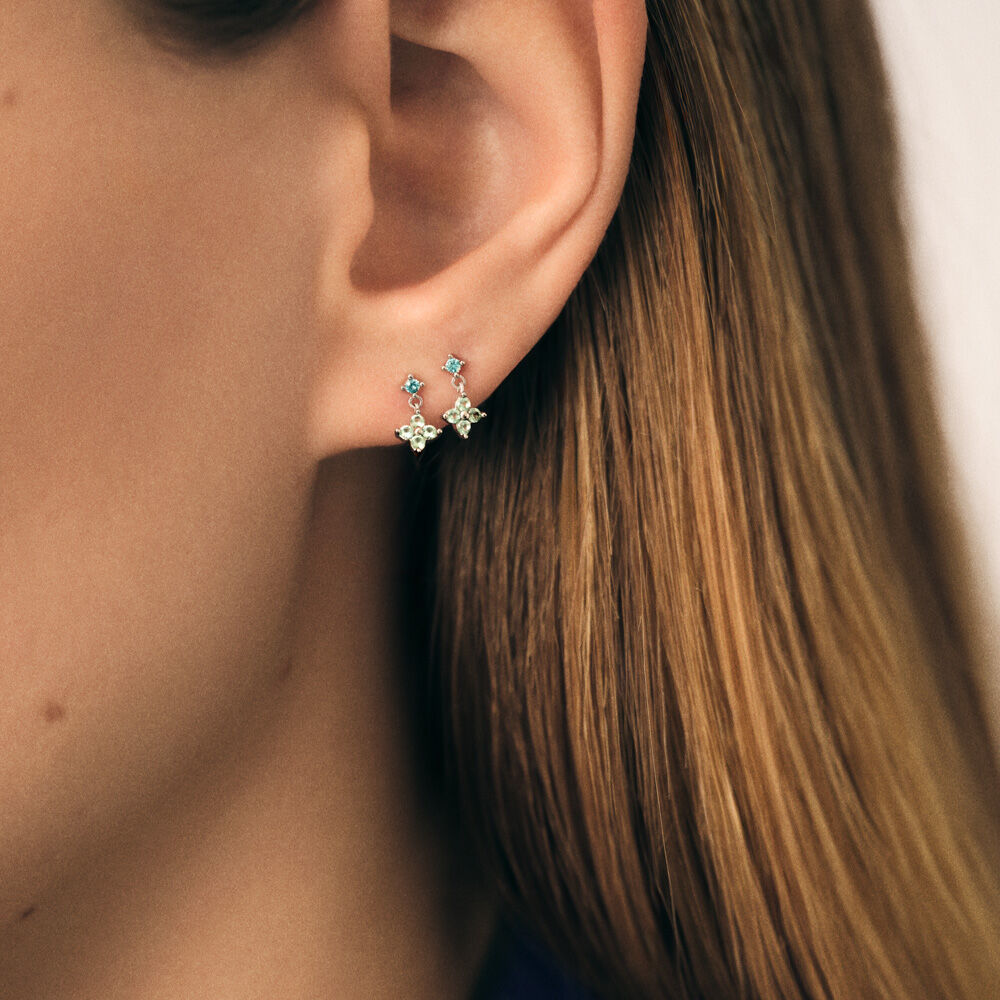 Stud earrings BELOVED - Multicolor / Silver - Earrings  | Agatha