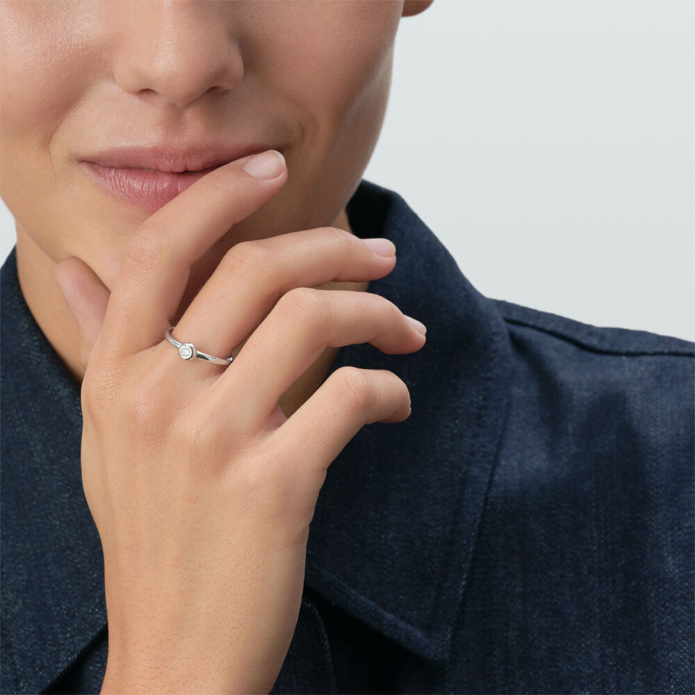 Thin ring OD&Eacute;ON - Crystal / Silver - Rings  | Agatha