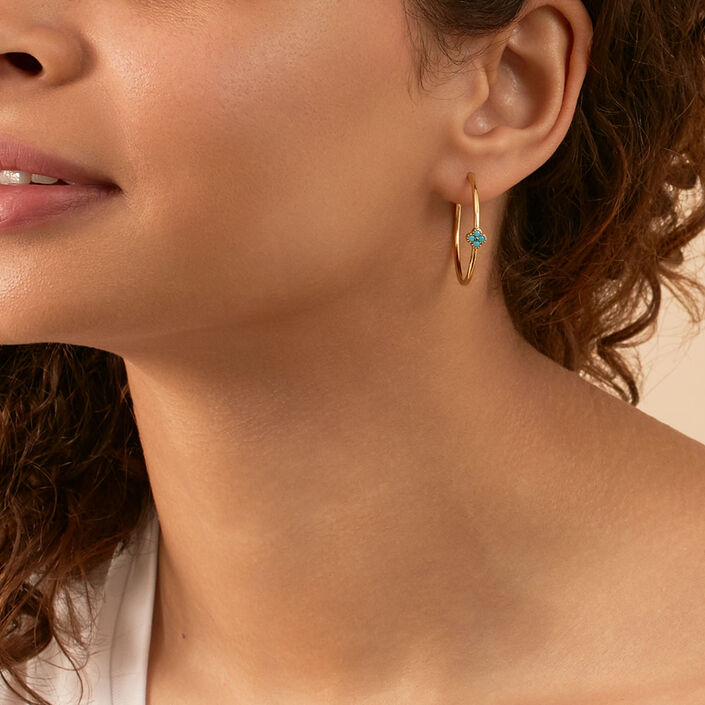 Hoops BELOVED - Turquoise / Gold - All jewellery  | Agatha