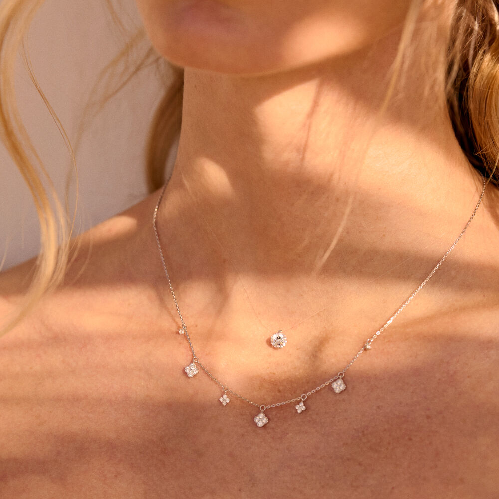 Choker necklace FIL MAGIQUE Crystal Silver