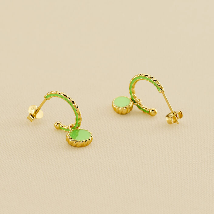 Hoops ATMA - Onyx/ green - All jewellery  | Agatha