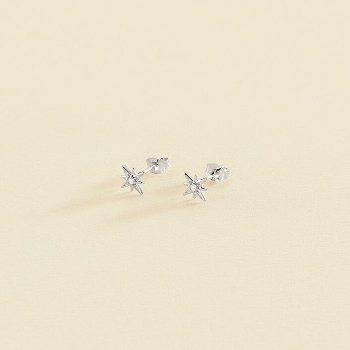Stud earrings OURSE - Crystal / Silver - All earings  | Agatha