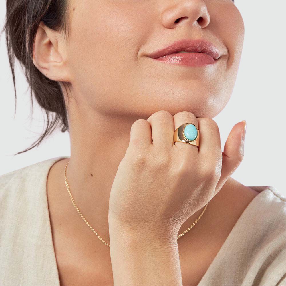 Large ring ALOHA - Amazonite - Outlet  | Agatha