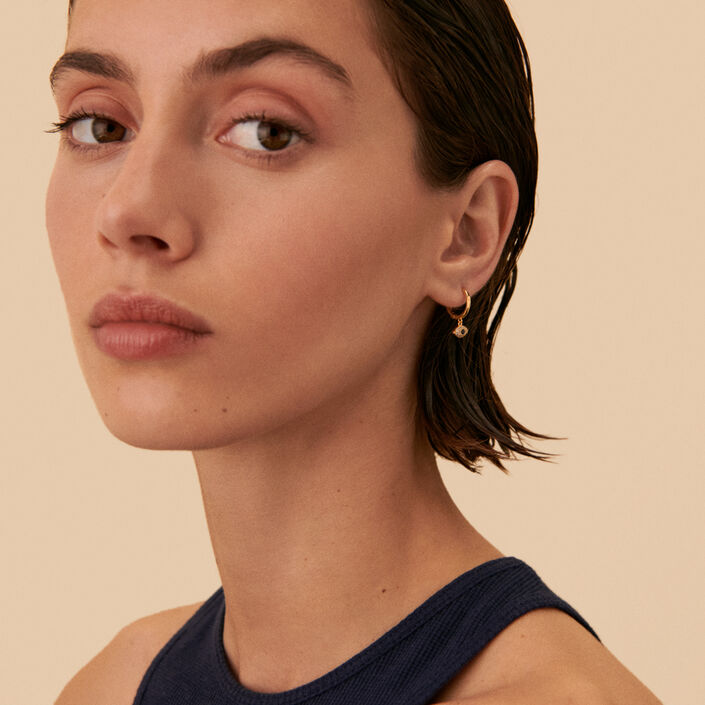 Hoop piercing NAZAR - Crystal / Golden - All jewellery  | Agatha