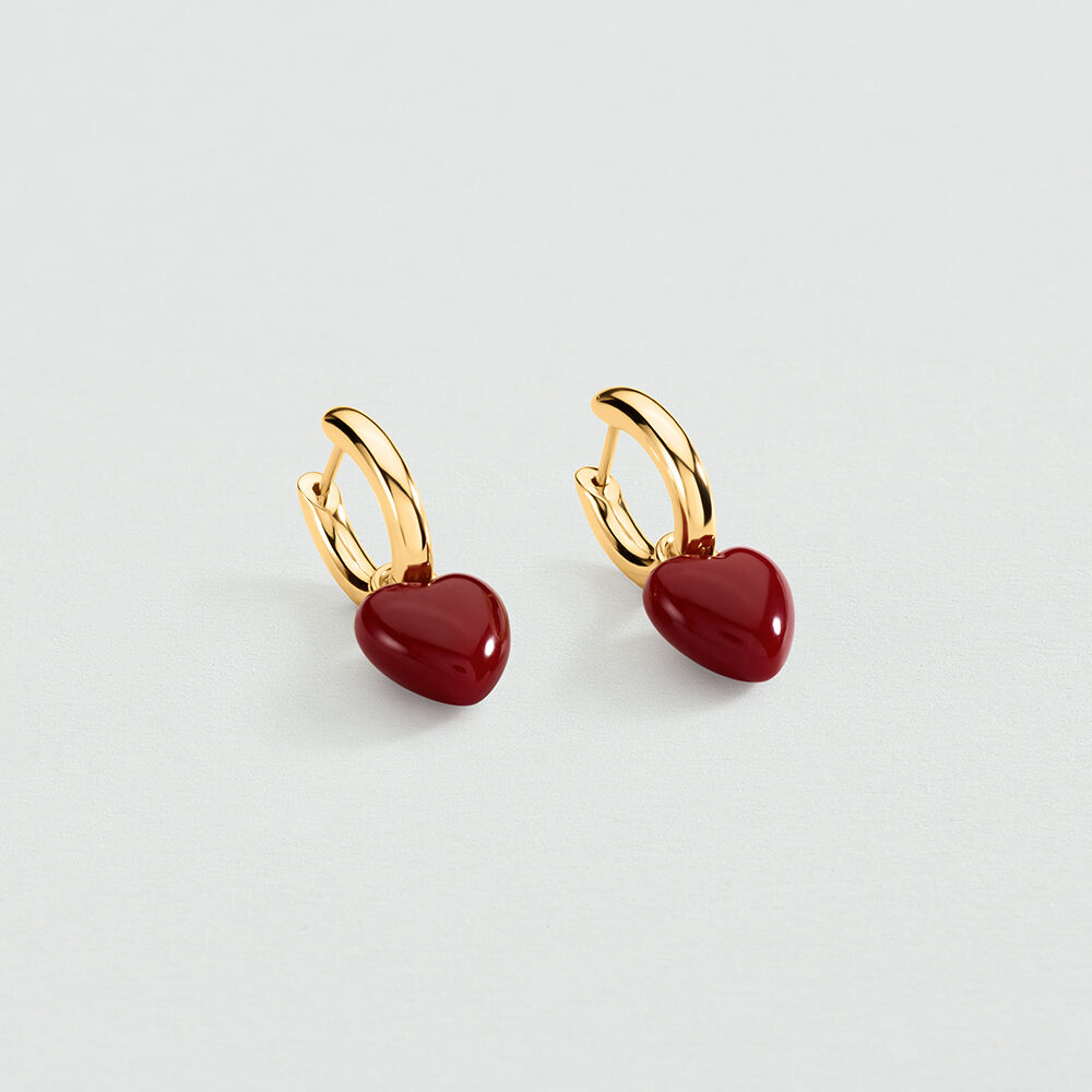 Hoops SACR&Eacute; C&OElig;UR - Red / Gold - Earrings  | Agatha