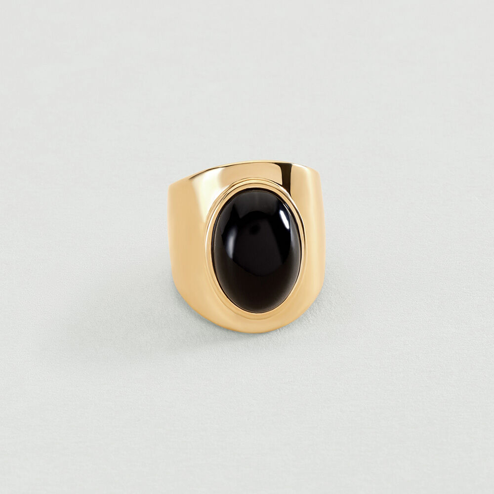 Large ring MOPA - Black / Gold - Large ring  | Agatha