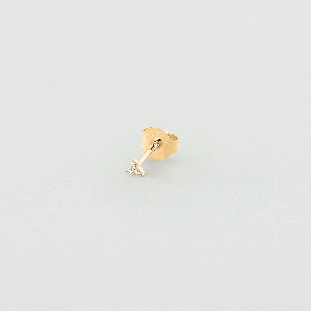 Piercing stud MINPUNTA - Crystal / Golden - Genuine silver  | Agatha