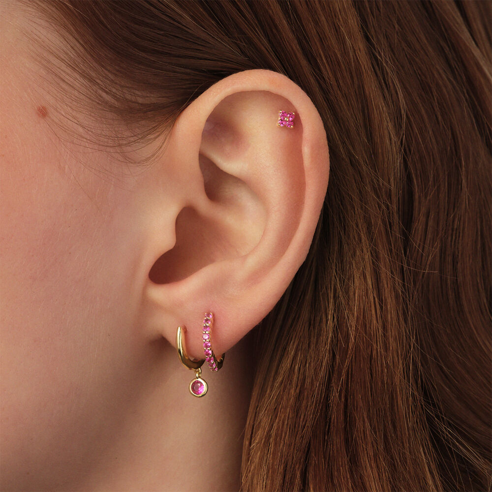 Hoops MIX & MATCH - Pink / Gold - Earrings  | Agatha