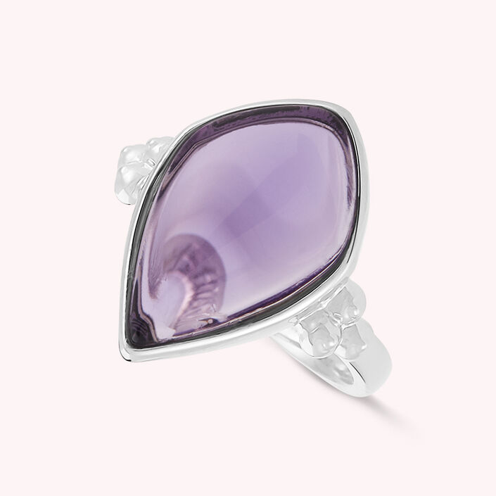Thin ring MOON - Amethyst / Silver - All jewellery  | Agatha