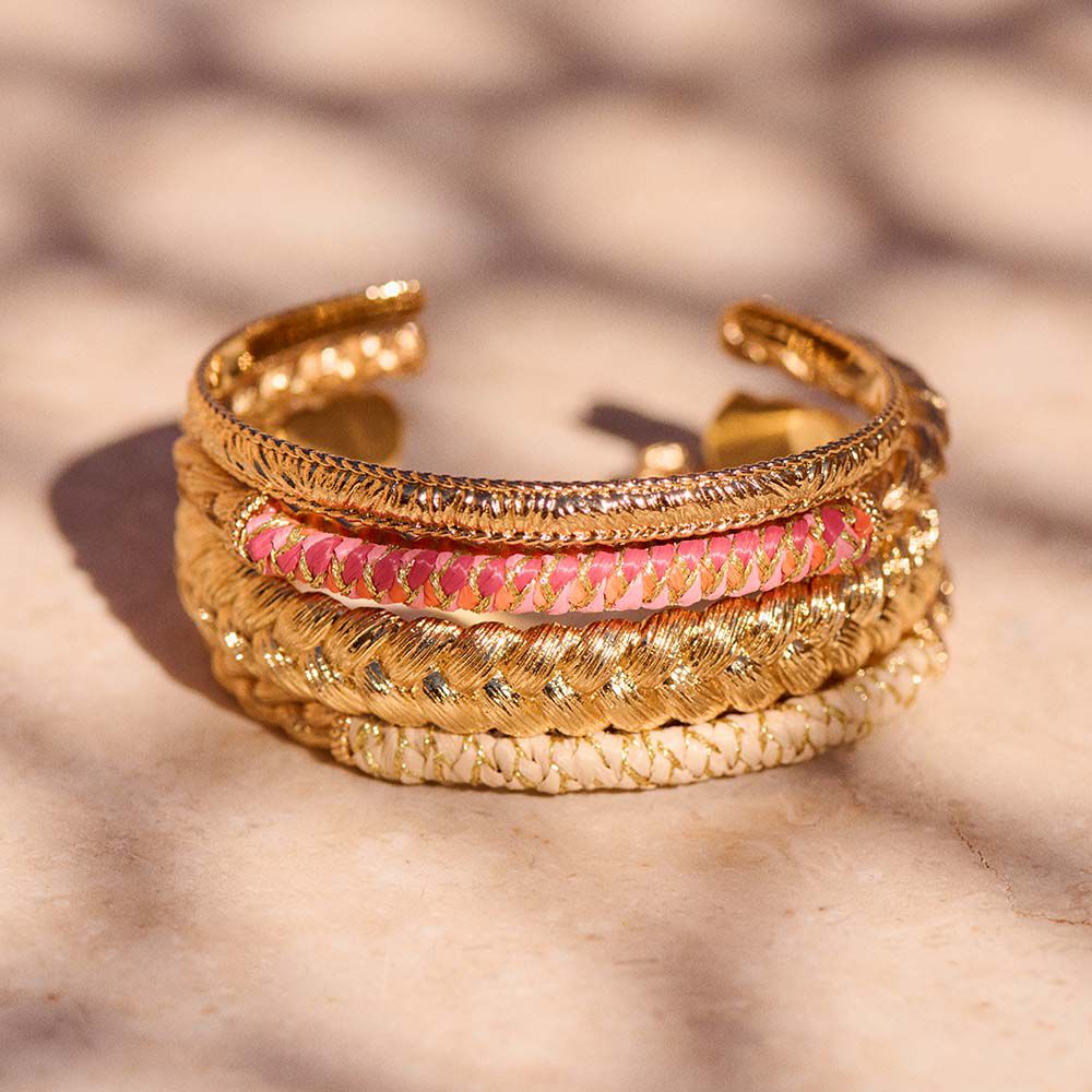 Bangle RAFIA - Pink / Gold - All jewellery  | Agatha
