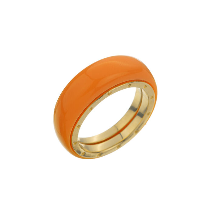 Thin ring ELO - Orange / Gold - All jewellery  | Agatha