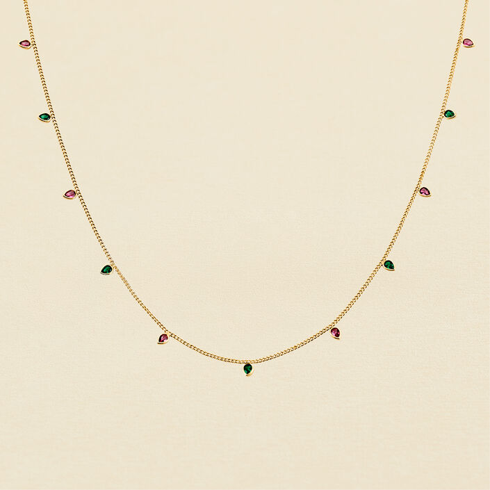 Long necklace NEITH - Green / Pink - All jewellery  | Agatha