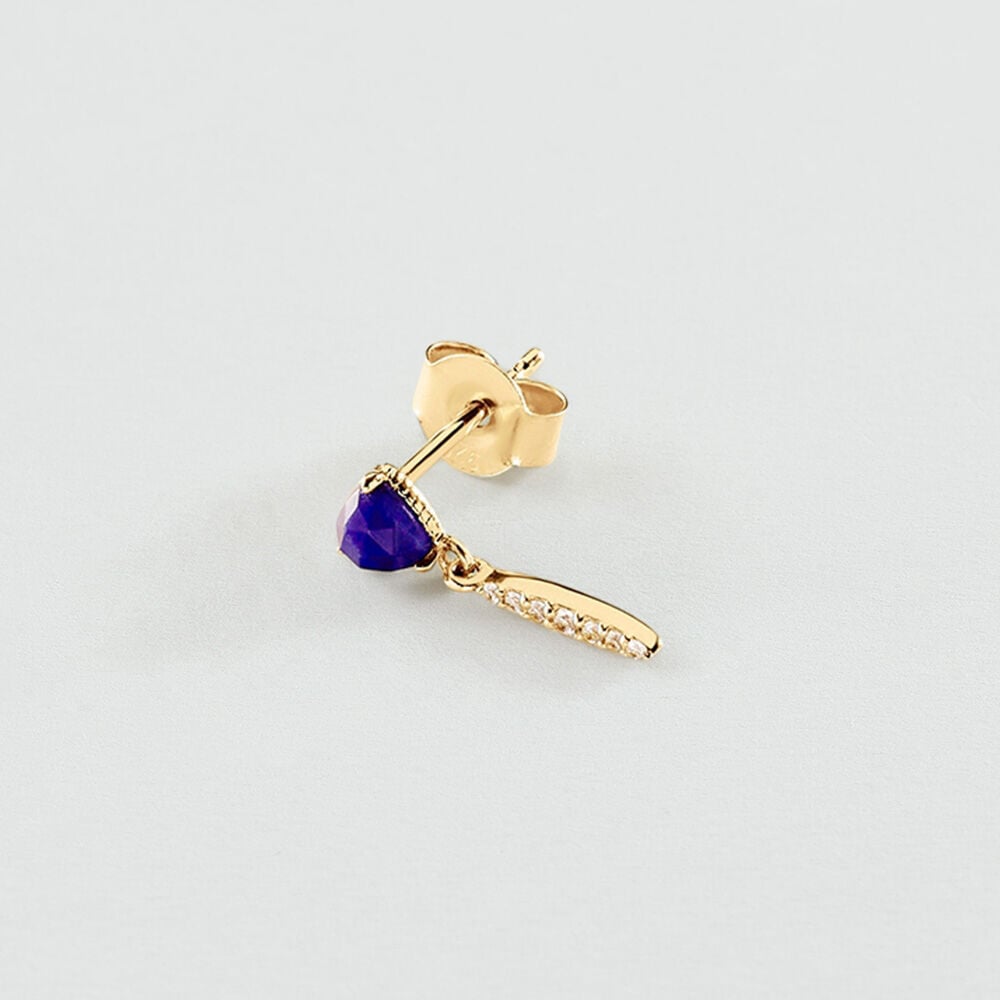 Stud earrings NATURAL STONES MIX & MATCH - Lapis Blue - Genuine silver  | Agatha