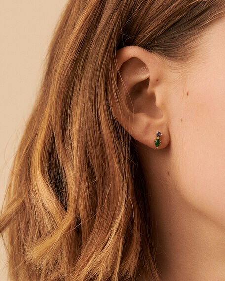 Stud earrings ASTRE - Green / Golden - All earings  | Agatha