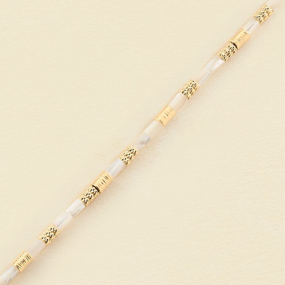 Link bracelet PETRA - Nacre / Gold - All jewellery  | Agatha