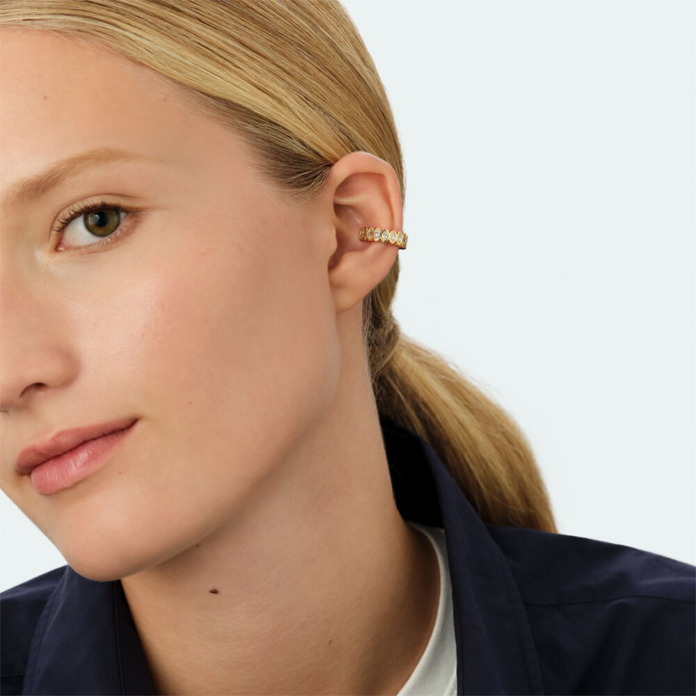 Earcuff LUCKY - Crystal / Golden - Earrings  | Agatha