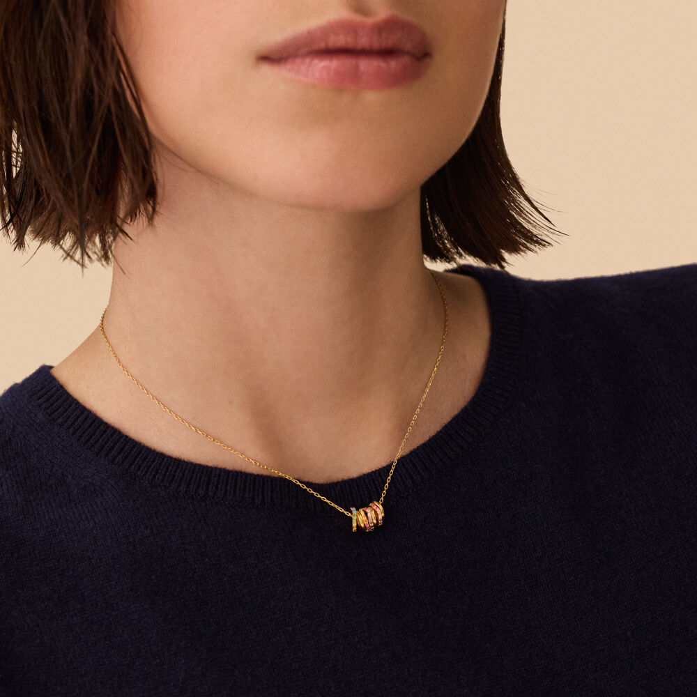 Choker necklace IRIS - Multicolor / Gold - Choker necklace  | Agatha