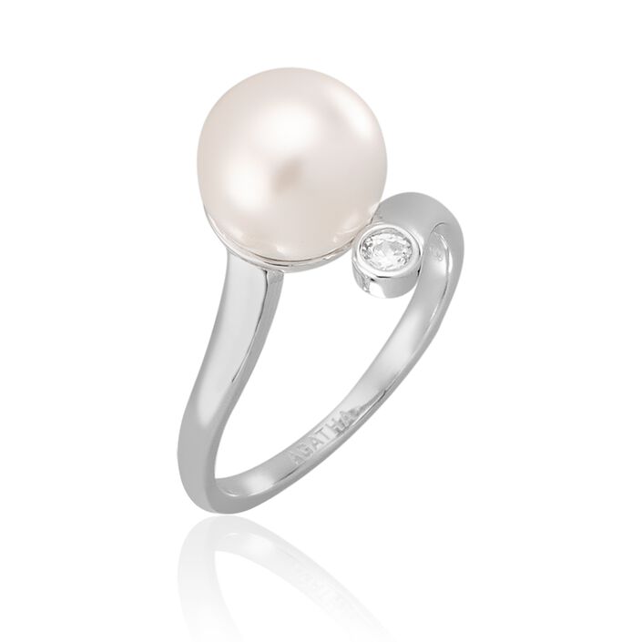 Large ring PEARLS - Pearl / Silver - All jewellery  | Agatha