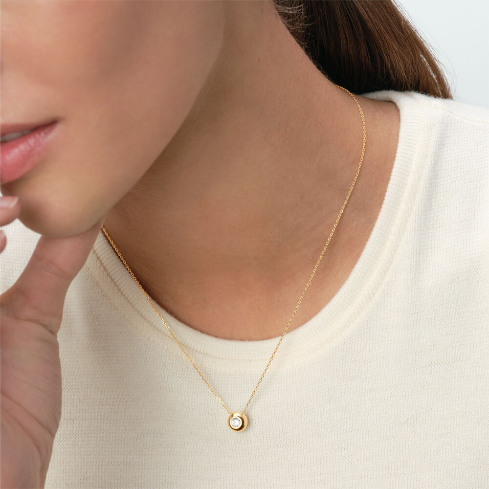 Mid-length necklace OD&Eacute;ON - Crystal / Golden - Mid-length necklace  | Agatha