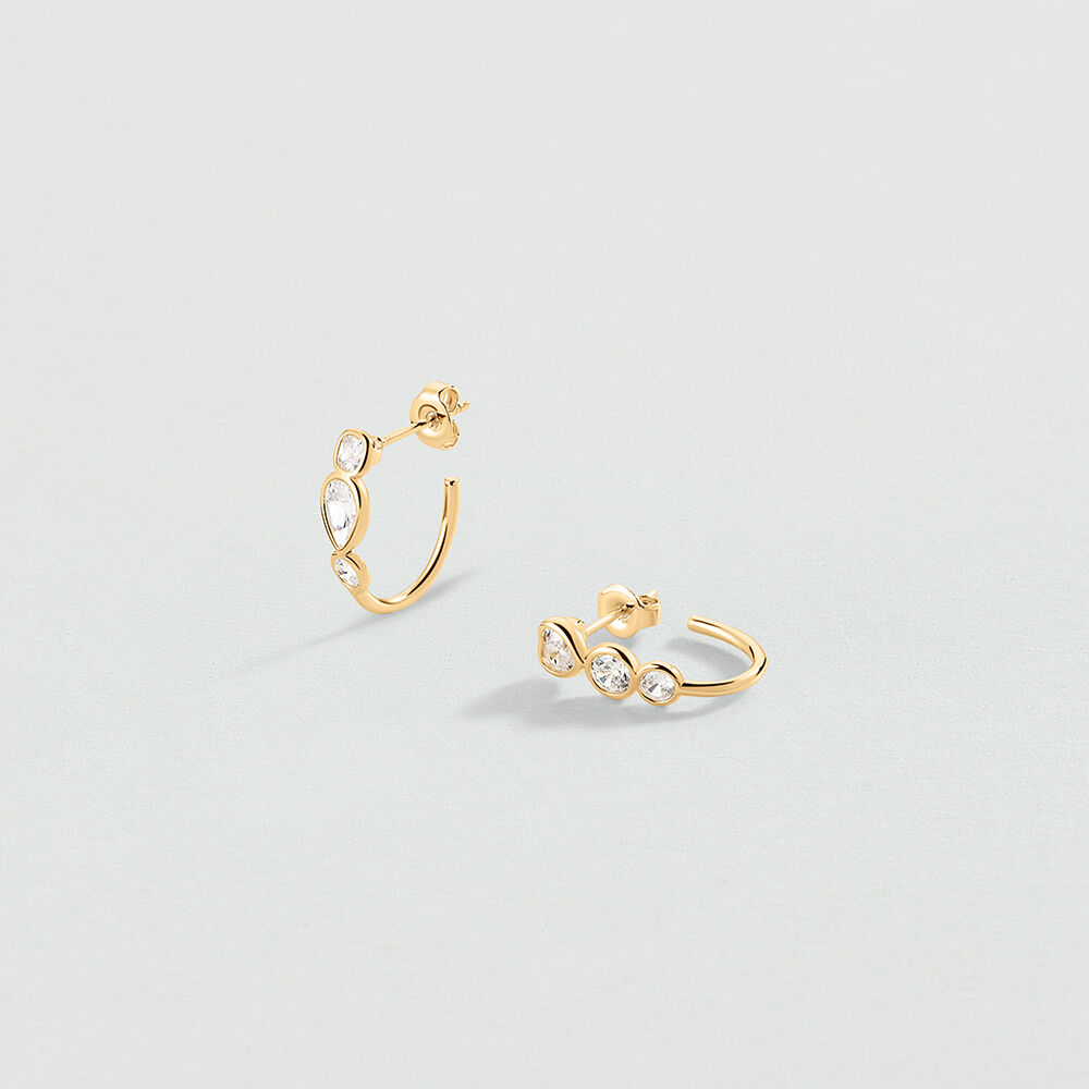 Hoops CANDY - Crystal / Golden - Earrings  | Agatha