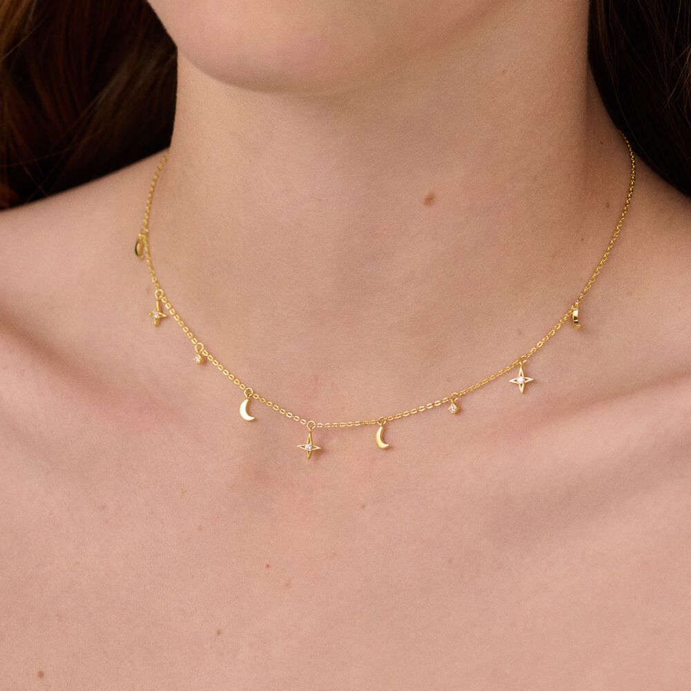 Choker necklace GALAXY Crystal Golden