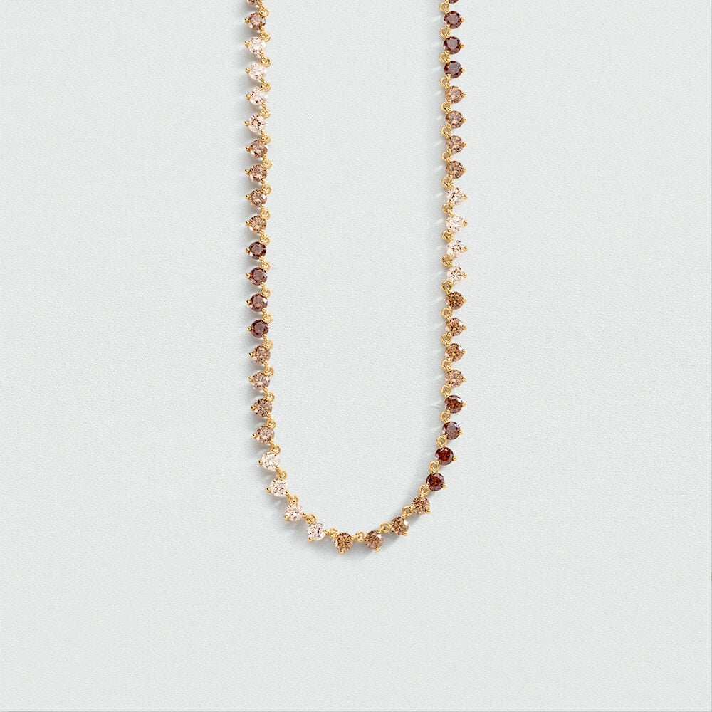 Choker necklace LUTETIA - Brown / Gold - Choker necklace  | Agatha