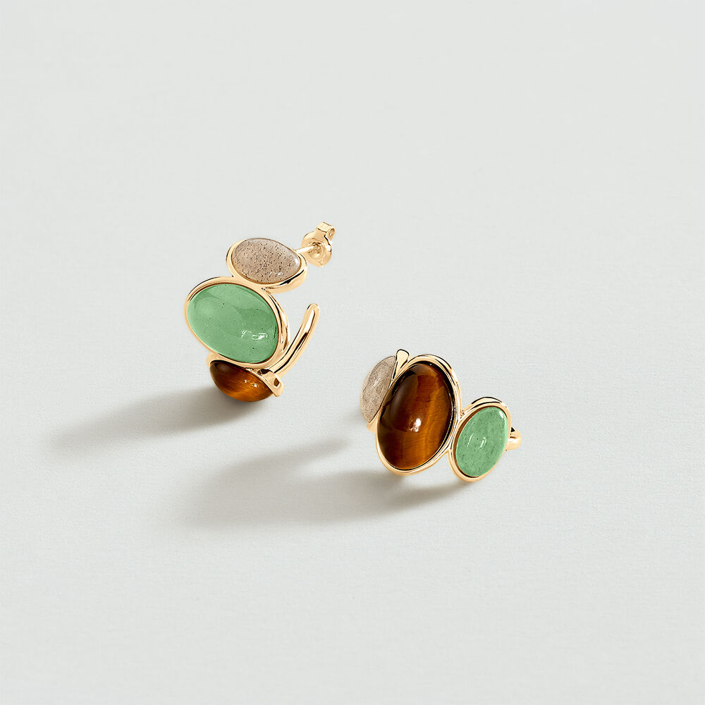 Hoops RHEA - Multicolor / Gold - Earrings  | Agatha