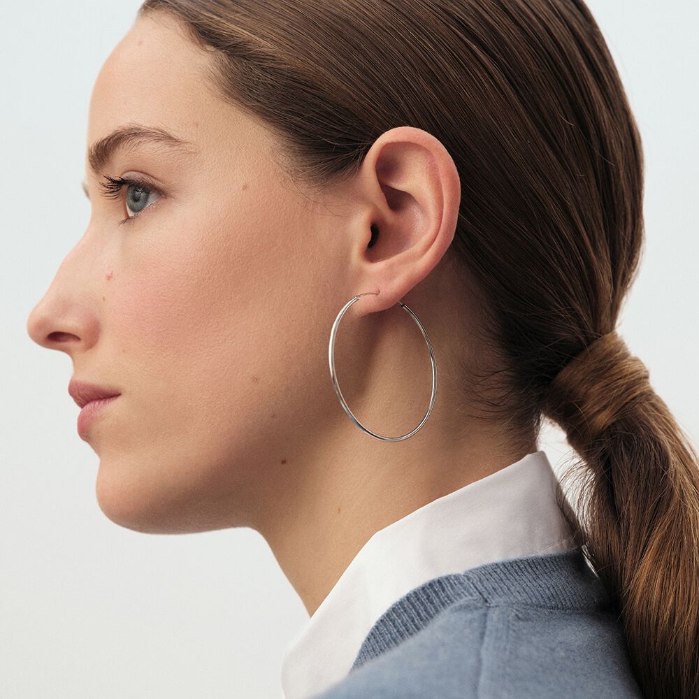 Hoops CREOLA - Silver - Genuine silver  | Agatha