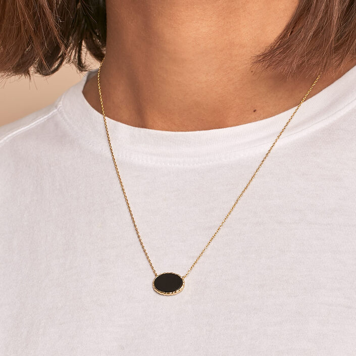 Mid-length necklace ATMA - Onyx/ green - All jewellery  | Agatha