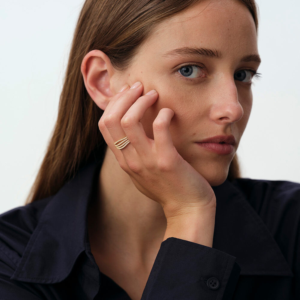 Thin ring DAUPHINE - Crystal / Golden - Rings  | Agatha