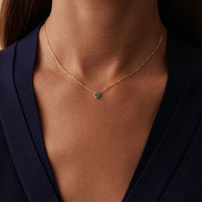 Choker necklace BELOVED - Turquoise / Gold - All jewellery  | Agatha