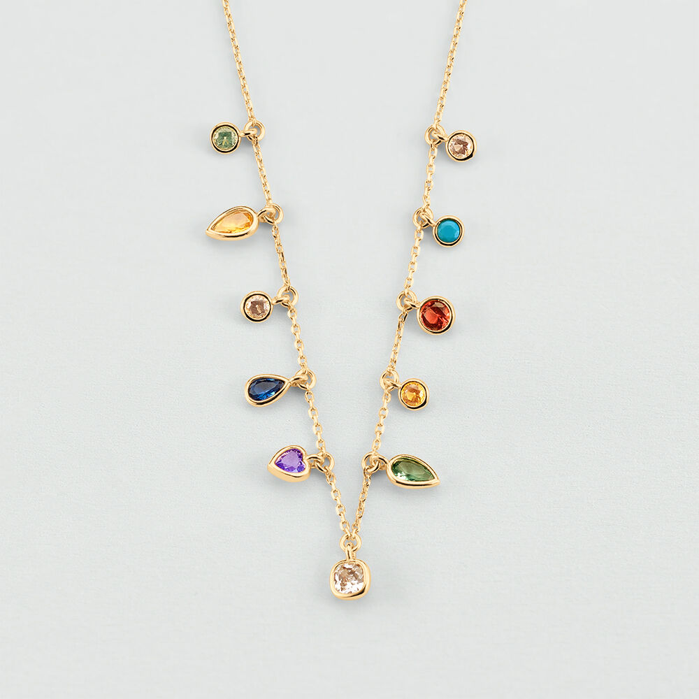 Choker necklace CANDY - Multicolor / Gold - Choker necklace  | Agatha