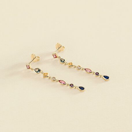 Long earrings CASCADA - Multicolor / Gold - All earings  | Agatha
