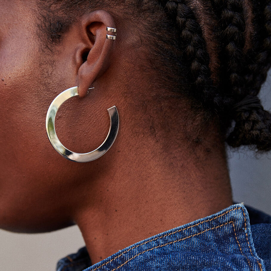 Hoops LINES - Silver - All earings  | Agatha