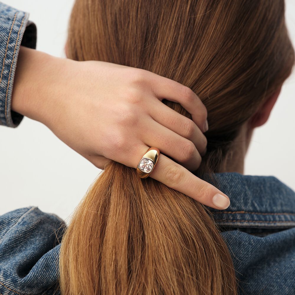 Large ring CUSHION VICTOIRE - Golden - Jewellery  | Agatha